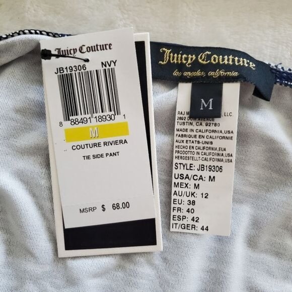 Juicy Couture Swim Set Couture Riviera Tie Side Bikini & Halter Bra Sz Medium - Picture 4 of 6